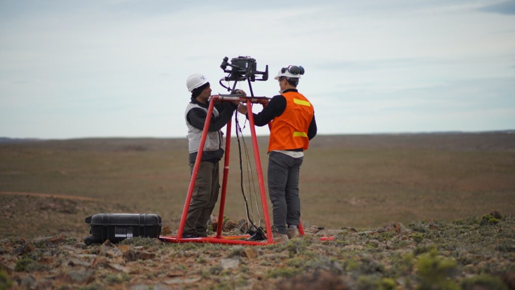 Drone operators setting up